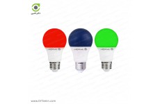 لامپ LED رنگی پارس شعاع توس مدل حبابی 9 وات