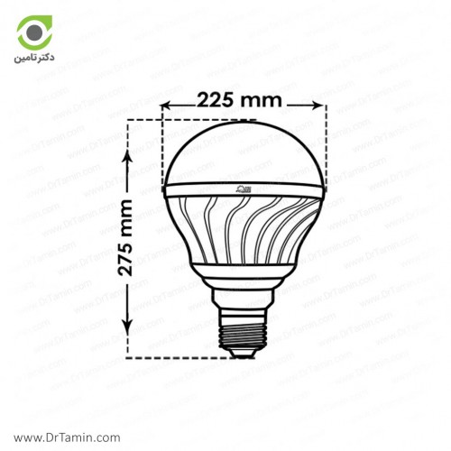 لامپ LED پارس شعاع توس مدل حبابی 70 وات