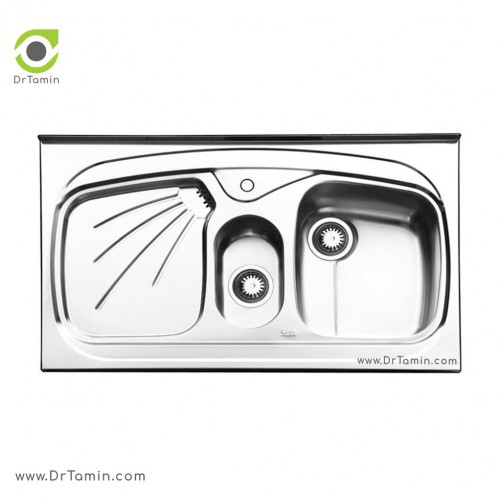 سینک ظرفشویی روکار ایلیا استیل مدل 1012 (ابعاد 60×100 سانتیمتر)