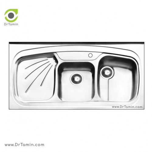 سینک ظرفشویی روکار ایلیا استیل مدل 1013 (ابعاد 60×120 سانتیمتر)