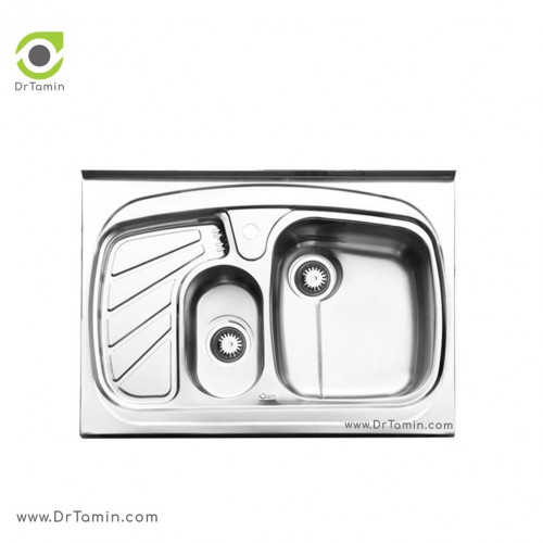 سینک ظرفشویی روکار ایلیا استیل مدل 1018 (ابعاد 60×80 سانتیمتر)