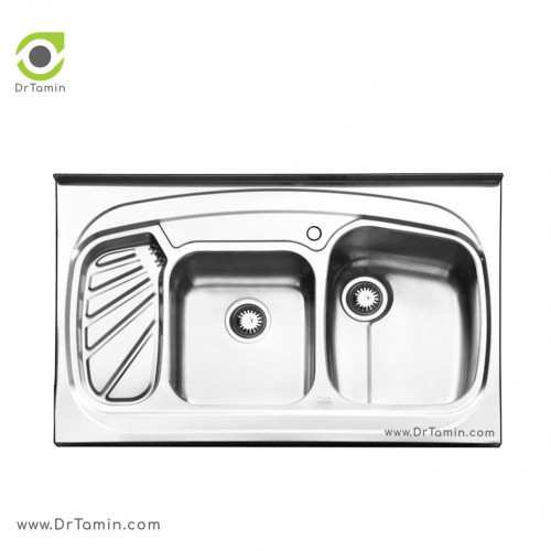 سینک ظرفشویی روکار ایلیا استیل مدل 1020 (ابعاد 60×100 سانتیمتر)
