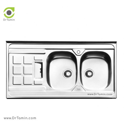 سینک ظرفشویی روکار ایلیا استیل مدل 1021 (ابعاد 60×120 سانتیمتر)
