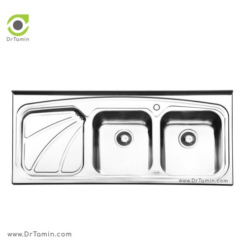 سینک ظرفشویی روکار ایلیا استیل مدل 1023 <br> ( ابعاد 50×120 سانتیمتر)