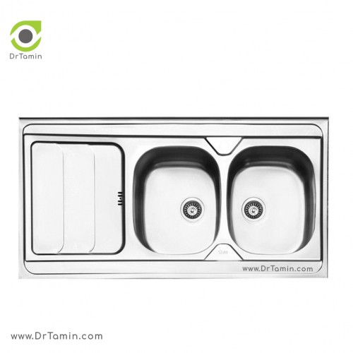سینک ظرفشویی روکار ایلیا استیل مدل 1024 (ابعاد 60×120 سانتیمتر)
