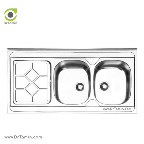 سینک ظرفشویی روکار ایلیا استیل مدل 1031 (ابعاد 60×120 سانتیمتر)