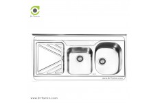سینک ظرفشویی روکار ایلیا استیل مدل 1038 (ابعاد 60×120 سانتیمتر)