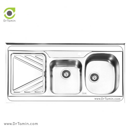 سینک ظرفشویی روکار ایلیا استیل مدل 1038 (ابعاد 60×120 سانتیمتر)