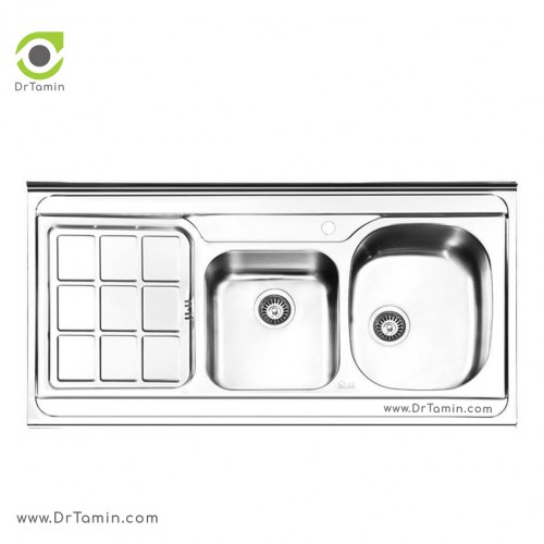 سینک ظرفشویی روکار ایلیا استیل مدل 1039 (ابعاد 60×120 سانتیمتر)