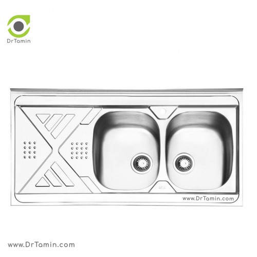 سینک ظرفشویی روکار ایلیا استیل مدل 1040 (ابعاد 60×120 سانتیمتر)