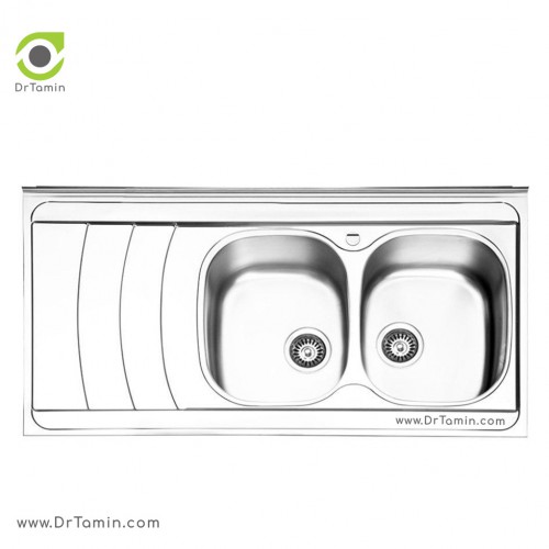 سینک ظرفشویی روکار ایلیا استیل مدل 1044 (ابعاد 60×120 سانتیمتر)