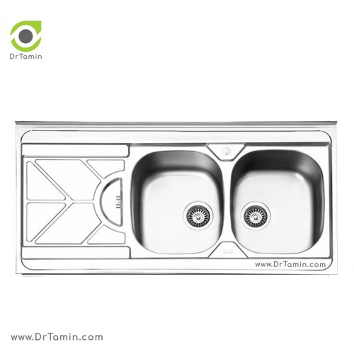 سینک ظرفشویی روکار ایلیا استیل مدل 1045 (ابعاد 60×120 سانتیمتر)