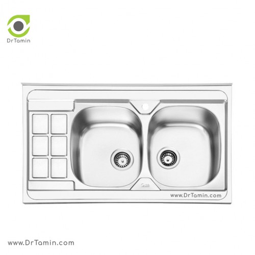 سینک ظرفشویی روکار ایلیا استیل مدل 1053 <br> ( ابعاد 60×100 سانتیمتر)