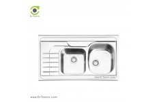سینک ظرفشویی روکار ایلیا استیل مدل 1057 (ابعاد 60×100 سانتیمتر)