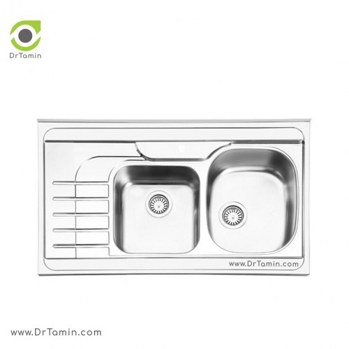سینک ظرفشویی روکار ایلیا استیل مدل 1057 <br> ( ابعاد 60×100 سانتیمتر)