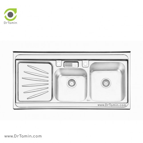سینک ظرفشویی روکار ایلیا استیل مدل 1061 (ابعاد 60×120 سانتیمتر)