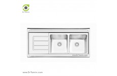 سینک ظرفشویی روکار ایلیا استیل مدل 1062 (ابعاد 60×120 سانتیمتر)