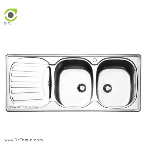 سینک ظرفشویی توکار ایلیا استیل مدل 2010 <br> ( ابعاد 50×120 سانتیمتر)