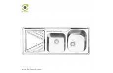 سینک ظرفشویی توکار ایلیا استیل مدل 2038 (ابعاد 50×120 سانتیمتر)