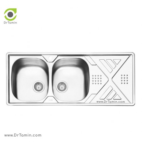 سینک ظرفشویی توکار ایلیا استیل مدل 2040 (ابعاد 50×120 سانتیمتر)
