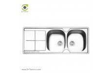 سینک ظرفشویی توکار ایلیا استیل مدل 2041 (ابعاد 50×120 سانتیمتر)