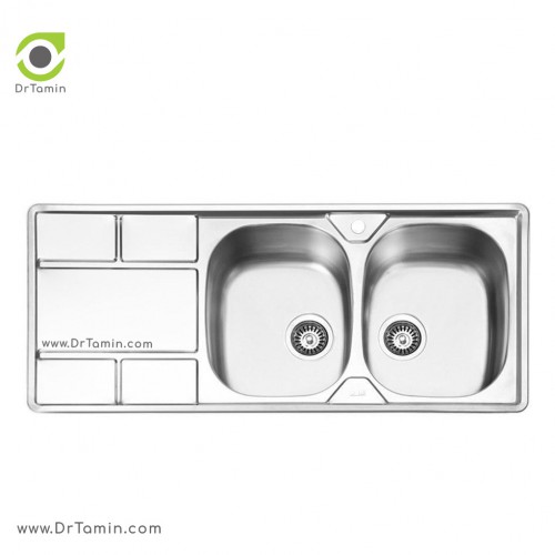 سینک ظرفشویی توکار ایلیا استیل مدل 2042 (ابعاد 50×120 سانتیمتر)