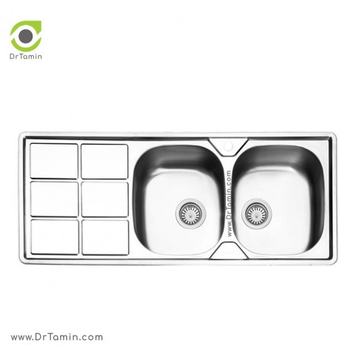 سینک ظرفشویی توکار ایلیا استیل مدل 2043 (ابعاد 50×120 سانتیمتر)