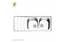 سینک ظرفشویی توکار ایلیا استیل مدل 2044 (ابعاد 50×120 سانتیمتر)