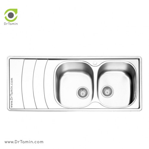 سینک ظرفشویی توکار ایلیا استیل مدل 2044 (ابعاد 50×120 سانتیمتر)