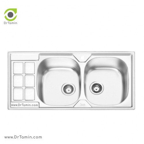 سینک ظرفشویی توکار ایلیا استیل مدل 2053 <br> ( ابعاد 50×100 سانتیمتر)