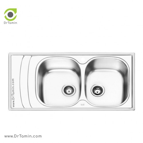 سینک ظرفشویی توکار ایلیا استیل مدل 2054 (ابعاد 50×100 سانتیمتر)