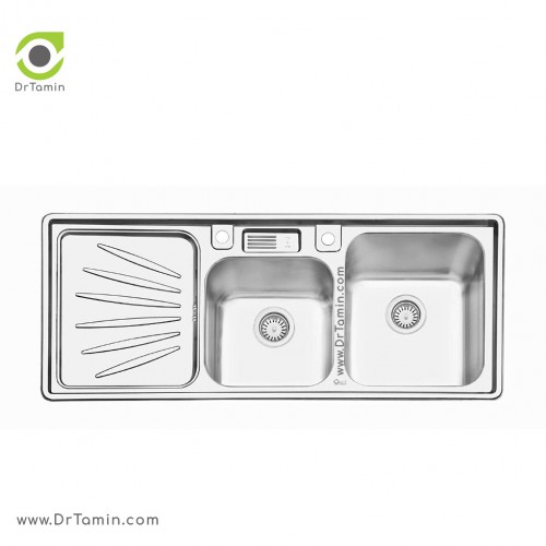 سینک ظرفشویی توکار ایلیا استیل مدل 2061 (ابعاد 50×120 سانتیمتر)