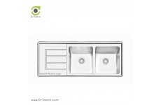 سینک ظرفشویی توکار ایلیا استیل مدل 2062 (ابعاد 50×120 سانتیمتر)