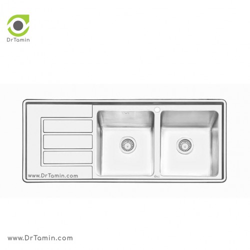 سینک ظرفشویی توکار ایلیا استیل مدل 2062 (ابعاد 50×120 سانتیمتر)