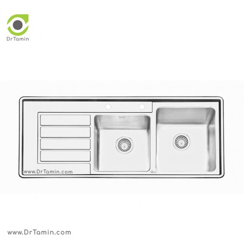 سینک ظرفشویی توکار ایلیا استیل مدل 2063 (ابعاد 50×120 سانتیمتر)