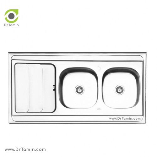سینک ظرفشویی روکار ایلیا استیل مدل 3024 (ابعاد 60×120 سانتیمتر)