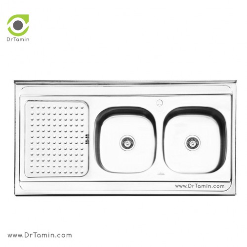 سینک ظرفشویی روکار ایلیا استیل مدل 3025 (ابعاد 60×120 سانتیمتر)