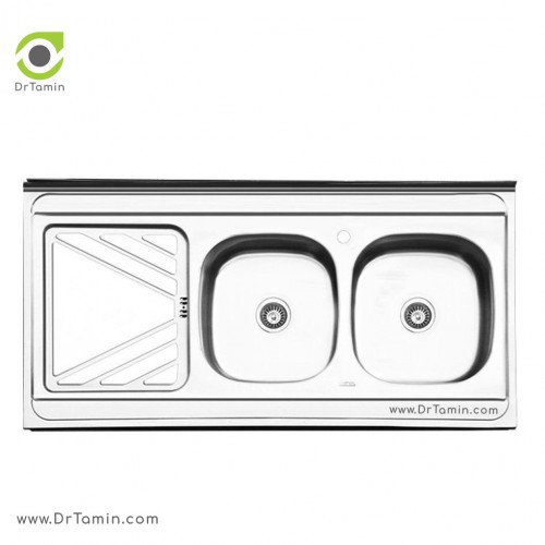 سینک ظرفشویی روکار ایلیا استیل مدل 3028 (ابعاد 60×120 سانتیمتر)