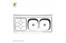 سینک ظرفشویی روکار ایلیا استیل مدل 3031 (ابعاد 60×120 سانتیمتر)