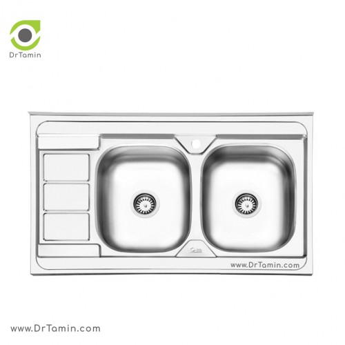 سینک ظرفشویی روکار ایلیا استیل مدل 3051 (ابعاد 60×100 سانتیمتر)