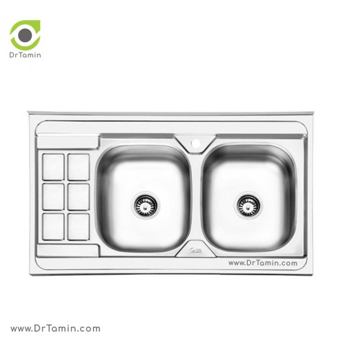 سینک ظرفشویی روکار ایلیا استیل مدل 3053 (ابعاد 60×100 سانتیمتر)