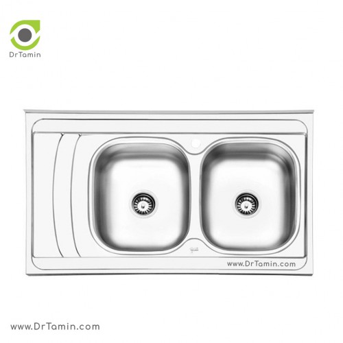 سینک ظرفشویی روکار ایلیا استیل مدل 3054 <br> ( ابعاد 60×100 سانتیمتر)