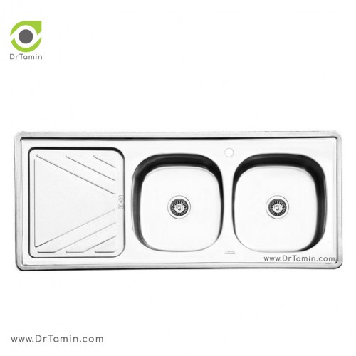 سینک ظرفشویی توکار ایلیا استیل مدل 4028 <br> ( ابعاد 50×120 سانتیمتر)
