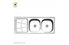 سینک ظرفشویی توکار ایلیا استیل مدل 4030 (ابعاد 50×120 سانتیمتر)