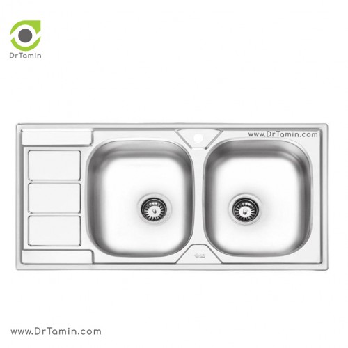 سینک ظرفشویی توکار ایلیا استیل مدل 4051 (ابعاد 50×100 سانتیمتر)