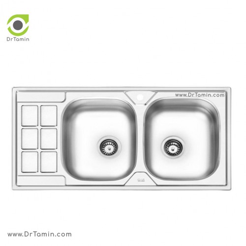 سینک ظرفشویی توکار ایلیا استیل مدل 4053 <br> ( ابعاد 50×100 سانتیمتر)