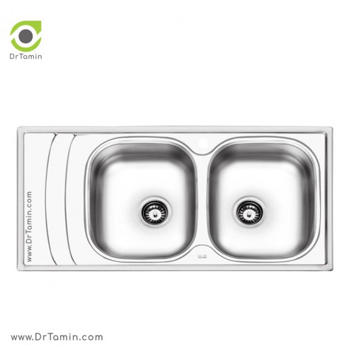 سینک ظرفشویی توکار ایلیا استیل مدل 4054 (ابعاد 50×100 سانتیمتر)