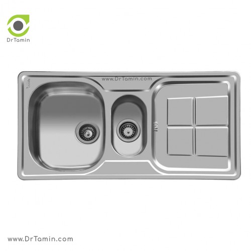 سینک ظرفشویی توکار اخوان کد 158 <br> ( 100cm×50cm)