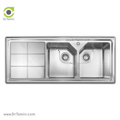 سینک ظرفشویی توکار اخوان کد 324s (120cm×50cm)