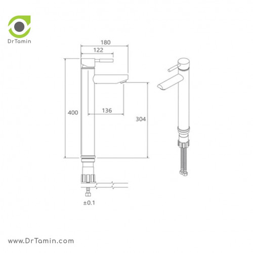 شیر روشویی شودر مدل هافل کروم